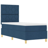 Box Spring Bed with Headboard Blue 80 x 200 cm Fabric 3339657