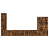TV Wall Cabinet Set Wall-mounted 6 pcs Smoked Oak 3408957