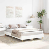 Bed Frame No Mattress White 135x190 cm Double Engineered Wood 861066