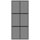 Sliding Door Black 90x205 cm Tempered Glass and Aluminium 155214