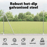 Fence Post with Concrete Base 26 pcs Silver Powder-Coated Steel 3350269