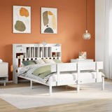 Bookcase Bed without Mattress White 140x200 cm Solid Wood Pine 3321835