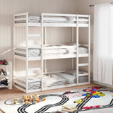 Triple Bunk Bed without Mattress White 80x200 cm Solid Wood Pine 3284252