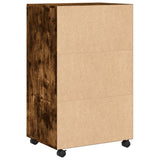 Rolling Cabinet Smoked Oak 55x40x91 cm Engineered Wood 853186
