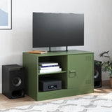 TV Cabinet Olive Green 67x39x44 cm Steel 841699