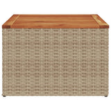 Garden Table Beige 55x55x37 cm Poly Rattan and Acacia Wood 366064