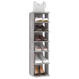 Shoe Cabinet Concrete Grey 27,5x27x102 cm Engineered Wood 808493