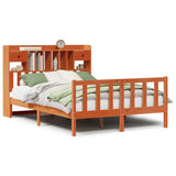 Bookcase Bed without Mattress Wax Brown 160x200 cm Solid Wood Pine 3321763