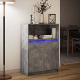 Sideboard with LED Concrete Grey 72x34x100 cm Engineered Wood 852162
