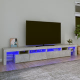 TV Cabinet with LED Lights Concrete Grey 260x36.5x40 cm 3152821
