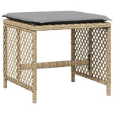 11 Piece Garden Dining Set with Cushions Beige Poly Rattan 3210792