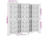 Room Divider 5 Panels Brown Solid Wood Paulownia 358872