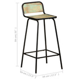 Bar Chair Set of 2 Mixed colour finish Solid reclaimed wood 321954