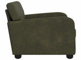 Armchair Army Green Faux Suede Leather 42043426