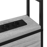 Storage Headboard with Charging Station Grey sonoma 160 cm 859818