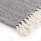 Throw Cotton Herringbone 220x250 cm Navy Blue 245323