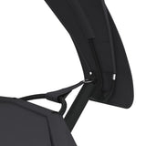 Outdoor Lounge Bed with Canopy Black Steel and Oxford Fabric 317599