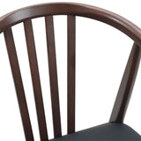 Dining Chair 2 pcs Light Brown and Black Solid Rubberwood 42020394