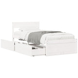 Bed Frame without Mattress White 90x200 cm Solid Wood Pine 846793