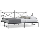 Daybed with Trundle without Mattress Black 90x200 cm Steel 4104675