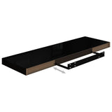 Floating Wall Shelves 4 pcs High Gloss Black 80x23.5x3.8 cm MDF 323774