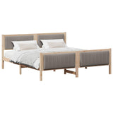 Bed frame Brown and taupe 180 x 200 cm Solid pine wood 3394306