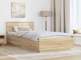 Bed Frame Sonoma Oak 100 x 200 cm Engineered Wood 3408196