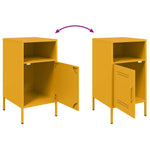 ZNTS Bedside Cabinets 2 pcs Mustard Yellow 36x39x68 cm Steel 843073