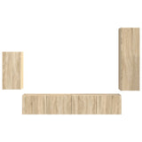 TV Cabinet Set Wall-mounted 4 pcs Sonoma Oak Engineered Wood 3409008