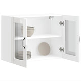 Kitchen Wall Cabinet with Glass Door Lucca High Gloss White Engineered Wood 853849
