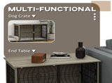 Dog Crate Furniture End Table w/ Plush Washable Cushion, Lockable Door, for Large Dogs T3398P376379