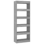 Book Cabinet/Room Divider Concrete Grey 60x30x166 cm Engineered Wood 811677