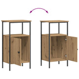 Bedside Cabinets 2 pcs Artisan Oak 41x31x80 cm Engineered Wood 857249