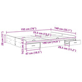 Storage Bed Frame Artisan oak 140 x 190 cm Engineered wood 3335316