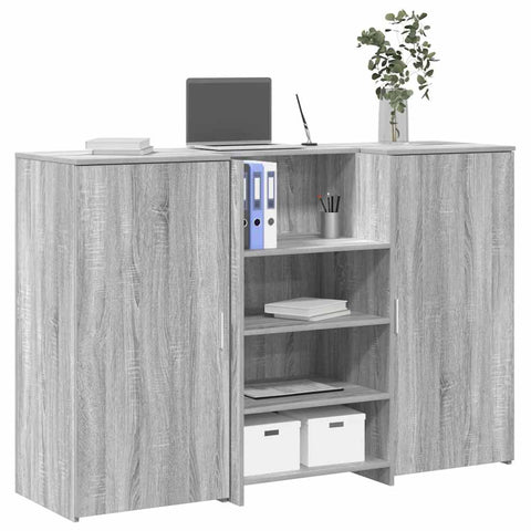 Reception Desk Grey Sonoma 155x50x103.5 cm Engineered Wood 3324201