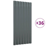 Roof Panels 36 pcs Galvanised Steel Anthracite 80x36 cm 319141