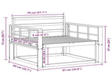 Outdoor Middle Sofa Solid Acacia Wood White 3439018