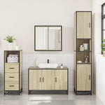 ZNTS 3 Piece Bathroom Furniture Set Sonoma Oak Engineered Wood 3301011