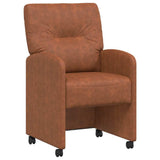 Dining Chairs with Wheels 2 pcs Brown 57 x 67 x 95 cm 42017840