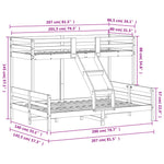 Bunk Bed without Mattress 80x200/140x200 cm Solid Wood 3207165