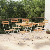 Folding Bistro Set Natural Wood 3152101