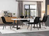 117x68cm Dining,, Metal Frame Rectangular Dining Modern Marble Pattern Kitchen WF322119AAS