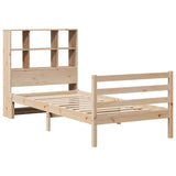 ZNTS Bookcase Bed without Mattress 100x200 cm Solid Wood Pine 3321895