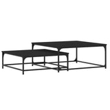 ZNTS Nesting Coffee Tables 2 pcs Black Engineered Wood 832818