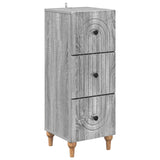 Drawer Cabinet Grey Sonoma 33 x 34.5 x 90 cm Engineered Wood 894161