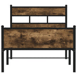 Bed Frame without Mattress Smoked Oak 90x190 cm Single Engineered Wood 4017228