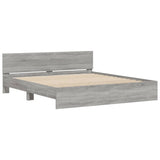 Bed Frame Grey Sonoma Engineered wood, Plywood slats 200 x 200 cm 3207586