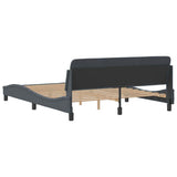 Bed Frame "Dover" Dark Grey 152x203 cm Velvet 373292