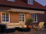 Manual Awning Frame with LEDs Yellow, Grey and White 2.5 x 2 m 3420507