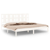 Bed Frame without Mattress White 200x200 cm Solid Wood Pine 3105621
